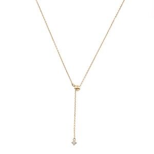 Mejuri Topaz Lariat Slide Necklace